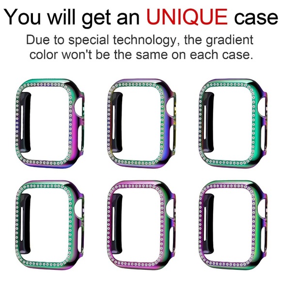 Iridescent Apple Watch Case Diamond Rhinestone - Picture 2 of 6